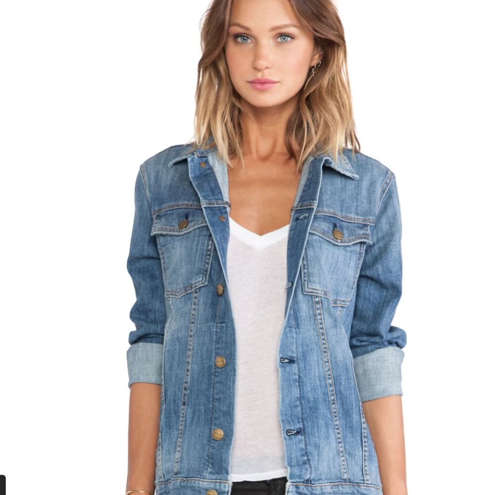 Current Elliot Trucker Jeans/Denim Jacket Townsend Destroy in Size 2 Medium